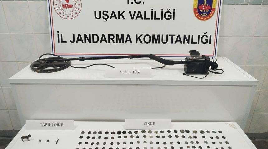 Uşak&rsquo;ta 161 sikke ele ge&ccedil;irildi