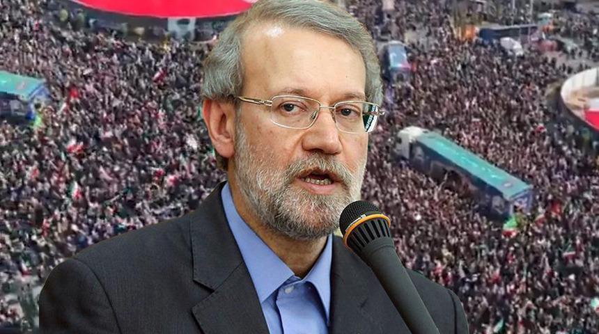 Yer: Tahran... Laricani i&ccedil;in cenaze t&ouml;reni: Meydanlar dolup taştı!