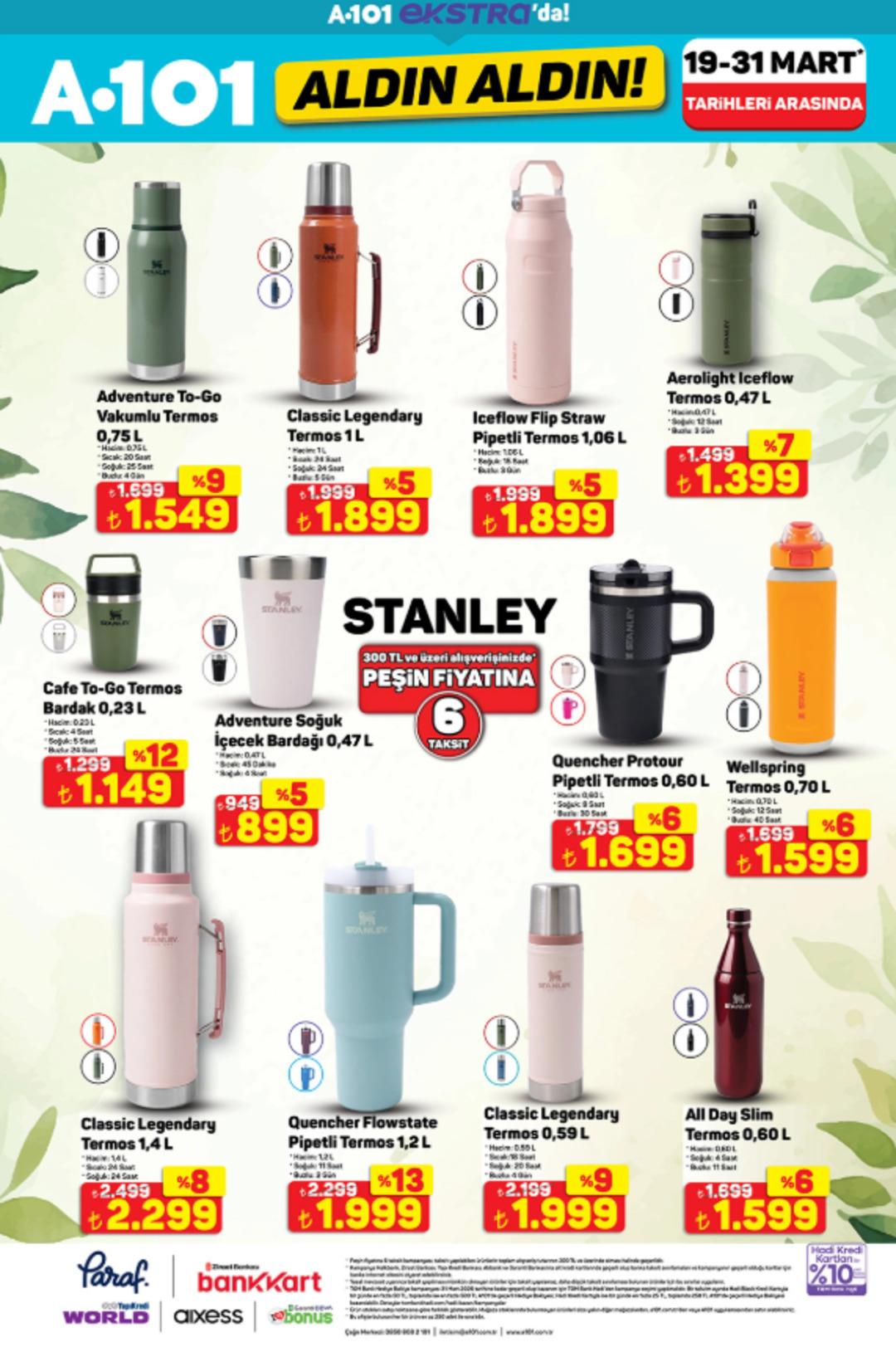A101 e Stanley termos çeşitleri geliyor! 19 Mart 2026 A101 katalog yayınlandı! 21