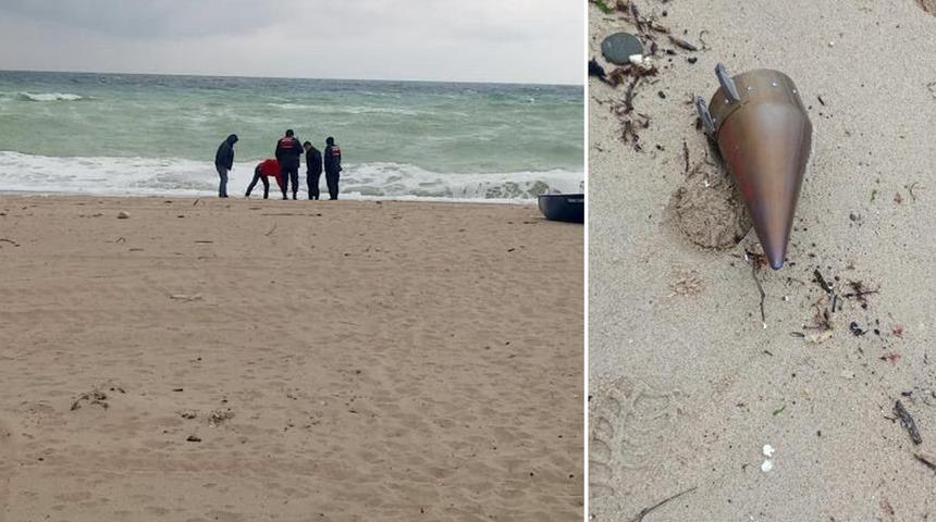 İstanbul'da &Ccedil;atalca sahiline vuran f&uuml;ze başlığı imha edildi