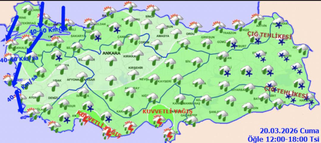 Bayramda hava s&uuml;rprizi: Sağanak, fırtına ve kar bir arada!  5