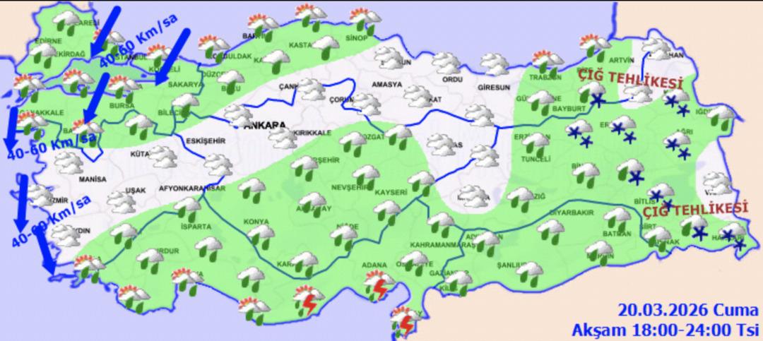 Bayramda hava s&uuml;rprizi: Sağanak, fırtına ve kar bir arada!  4