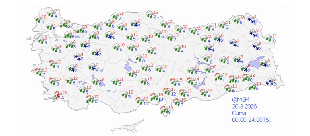 Bayramda hava s&uuml;rprizi: Sağanak, fırtına ve kar bir arada!  7