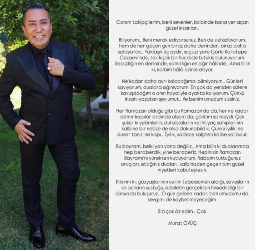 Aylardır cezaevinde olan Murat &Ouml;v&uuml;&ccedil; ten mektup var!  Dualara sığınıyorum  3