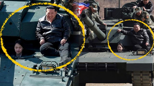 Kızının sürdüğü tanka bindi: Kuzey Kore lideri Kim Jong-un'un gururu yüzüne yansıdı