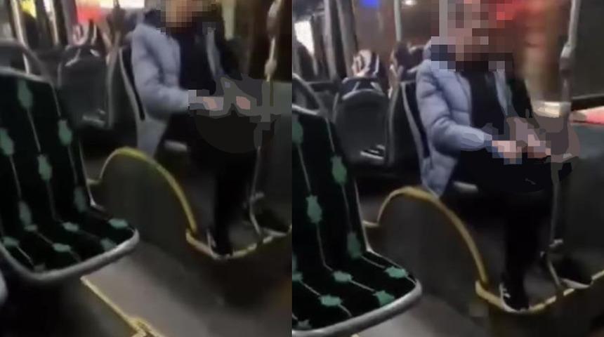 Halk otob&uuml;s&uuml;ndeki uygunsuz davranış kamerada