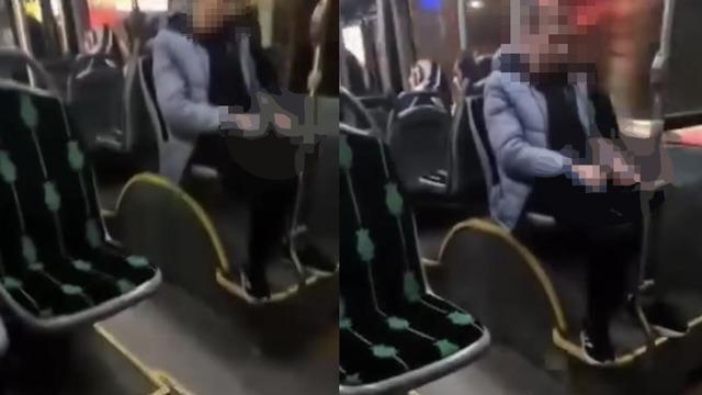 Halk otobüsündeki uygunsuz davranış kamerada