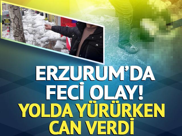 Erzurum'da acı olay! &Ccedil;atıdan d&uuml;şen buz sarkıtı sonu oldu