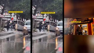 Maltepe'de trafiği birbirine katan olay: Arabadan inip yayayı yaka paça dövdüler! 