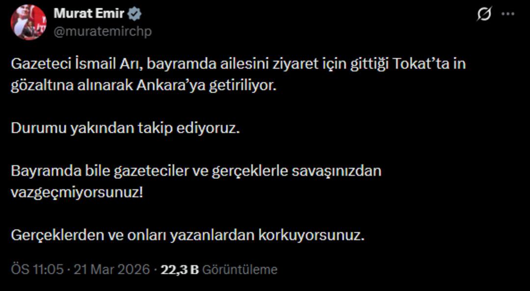 Gazeteci İsmail Arı gözaltında! "Tokat tan Ankara ya getiriliyor" 2