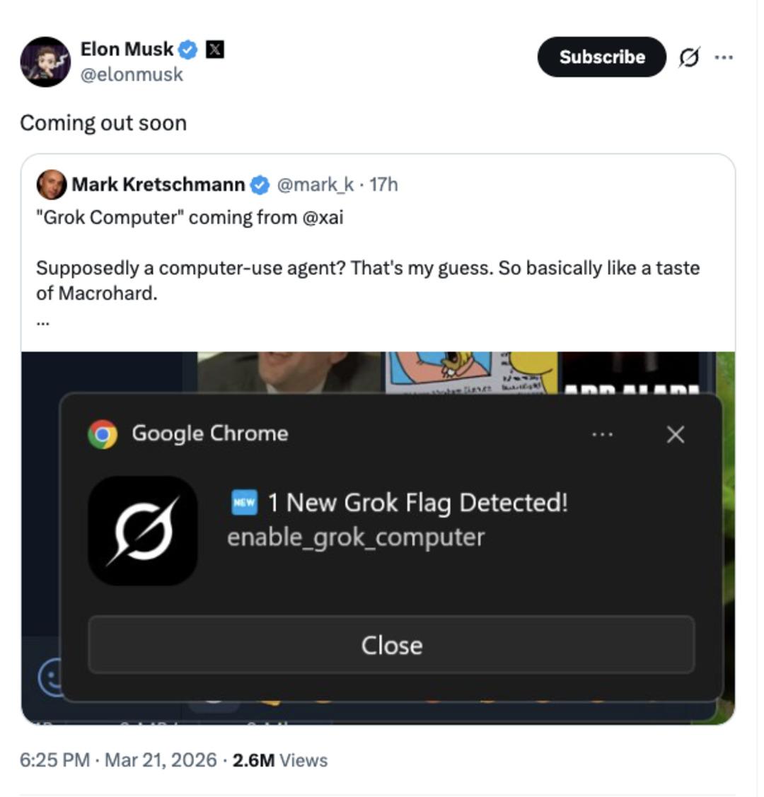 "Yakında &ccedil;ıkıyor" diyerek doğruladı! Musk tan xAI imzalı "Grok Computer" hamlesi 1