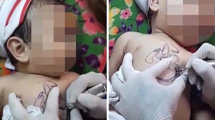 Bebeklerine dövme yaptıran aile sosyal medyayı ikiye böldü