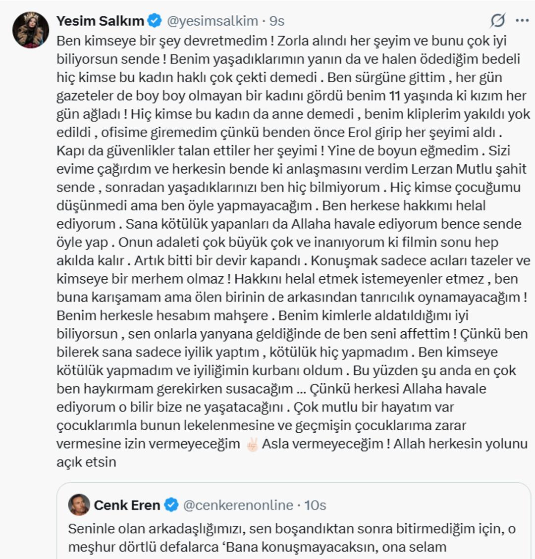 Yeşim Salkım Erol Köse yorumuyla gündemde! Cenk Eren sinirlendi, eski defterler açıldı 3