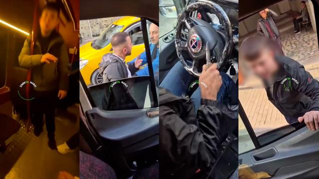 Genç kadını taciz edip, şoföre bıçak çekti! Diğer şoförler minibüse bindirip sorguya çekti