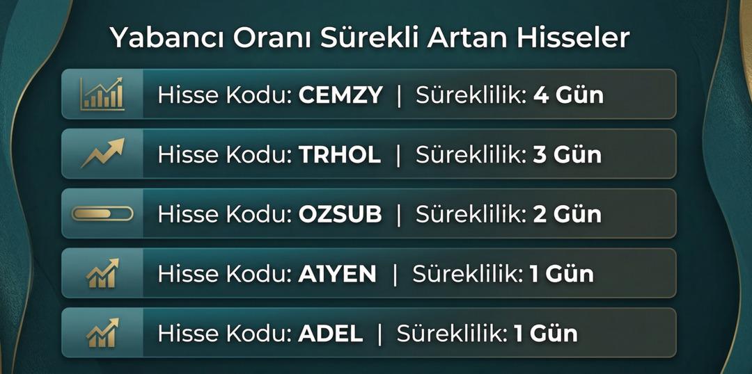 Borsa İstanbul&rsquo;da yabancı yatırımcının en &ccedil;ok aldığı hisseler 2