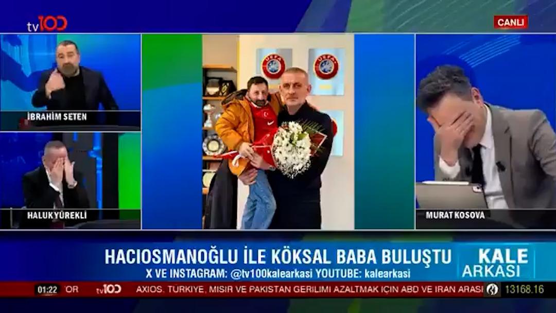 TFF Başkanı K&ouml;ksal Baba yı kucağına aldı! Spor programında kahkahalar havada u&ccedil;tu 3