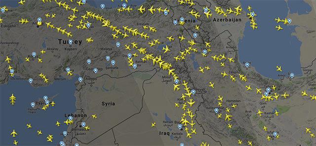 Suriye hava sahası trafiği durdu 1