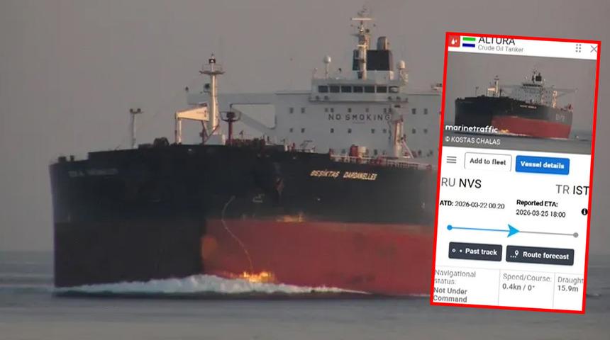 Karadeniz'de T&uuml;rk tankerine drone saldırısı! Dev gemi su almaya başladı