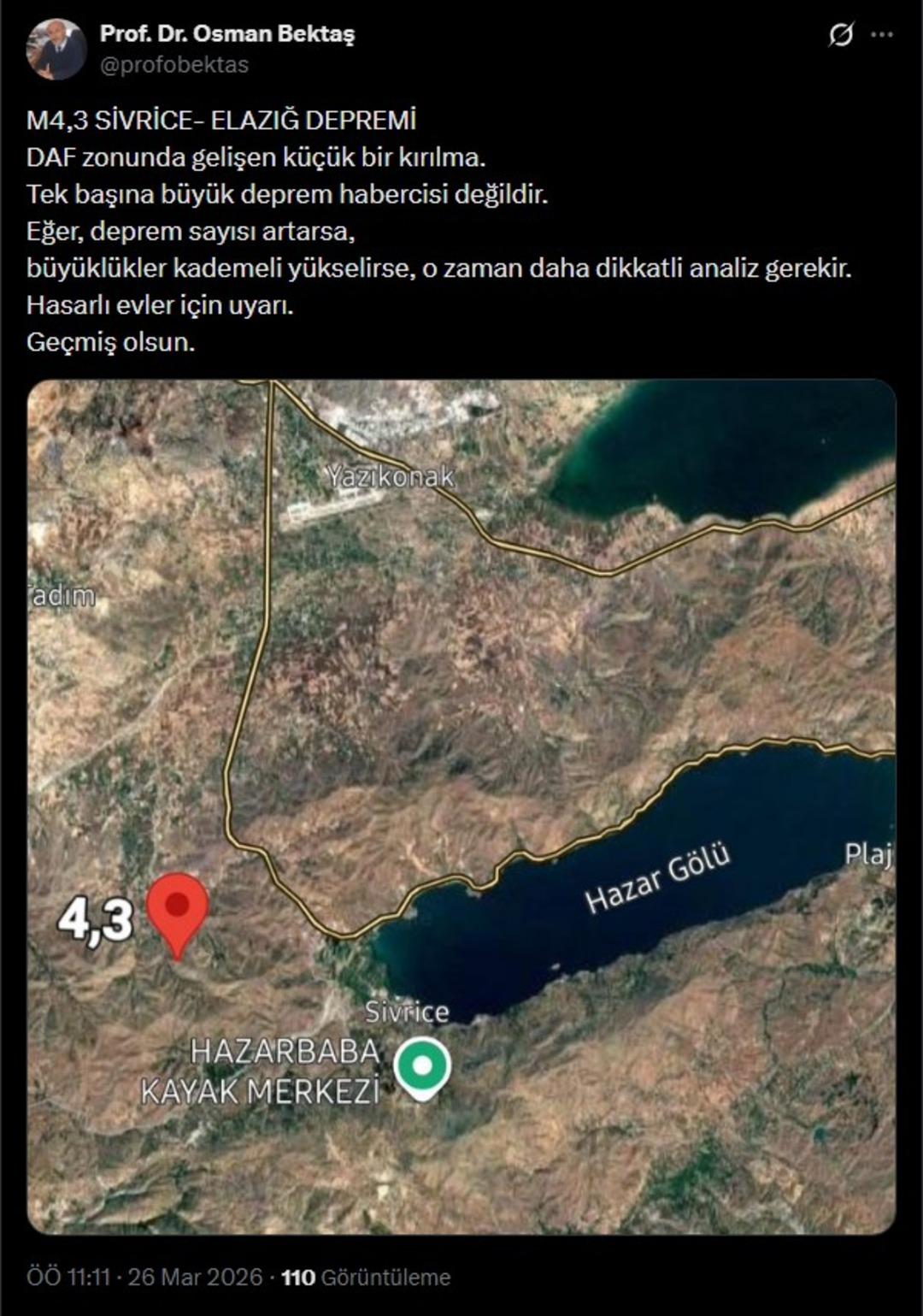 Son dakika: Elazığ da 4,3 b&uuml;y&uuml;kl&uuml;ğ&uuml;nde deprem! Valilikten a&ccedil;ıklama geldi 2