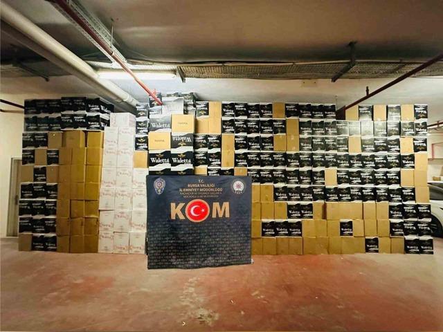 Bursa’da 6 milyon 360 bin kaçak makaron ele geçirildi 1