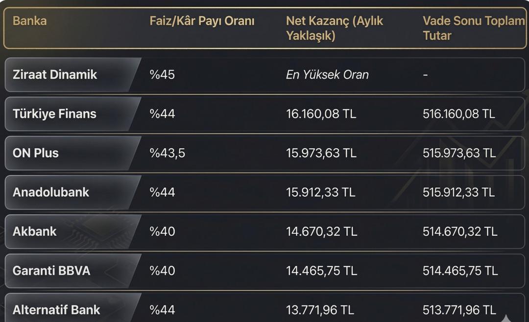 Mevduat faizleri y&uuml;kseldi: Getiriler yeniden y&uuml;zde 44 seviyelerinin &uuml;zerinde  1