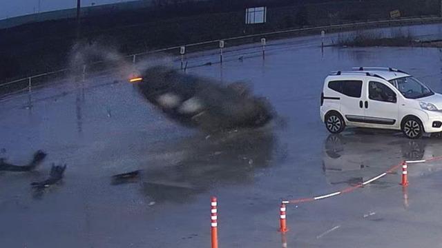 60 metre sürüklendi, takla üstüne takla attı! Korkunç anlar saniye saniye kamerada 