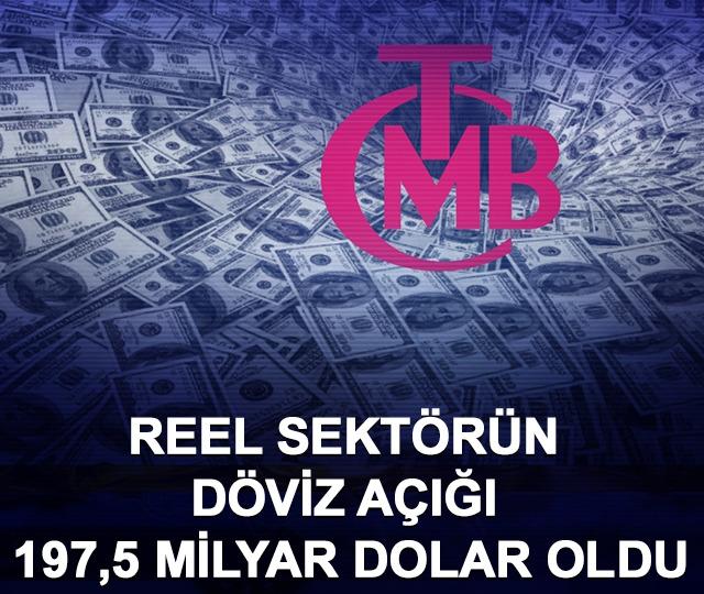 Reel sektörün döviz açığı 197,5 milyar dolar oldu