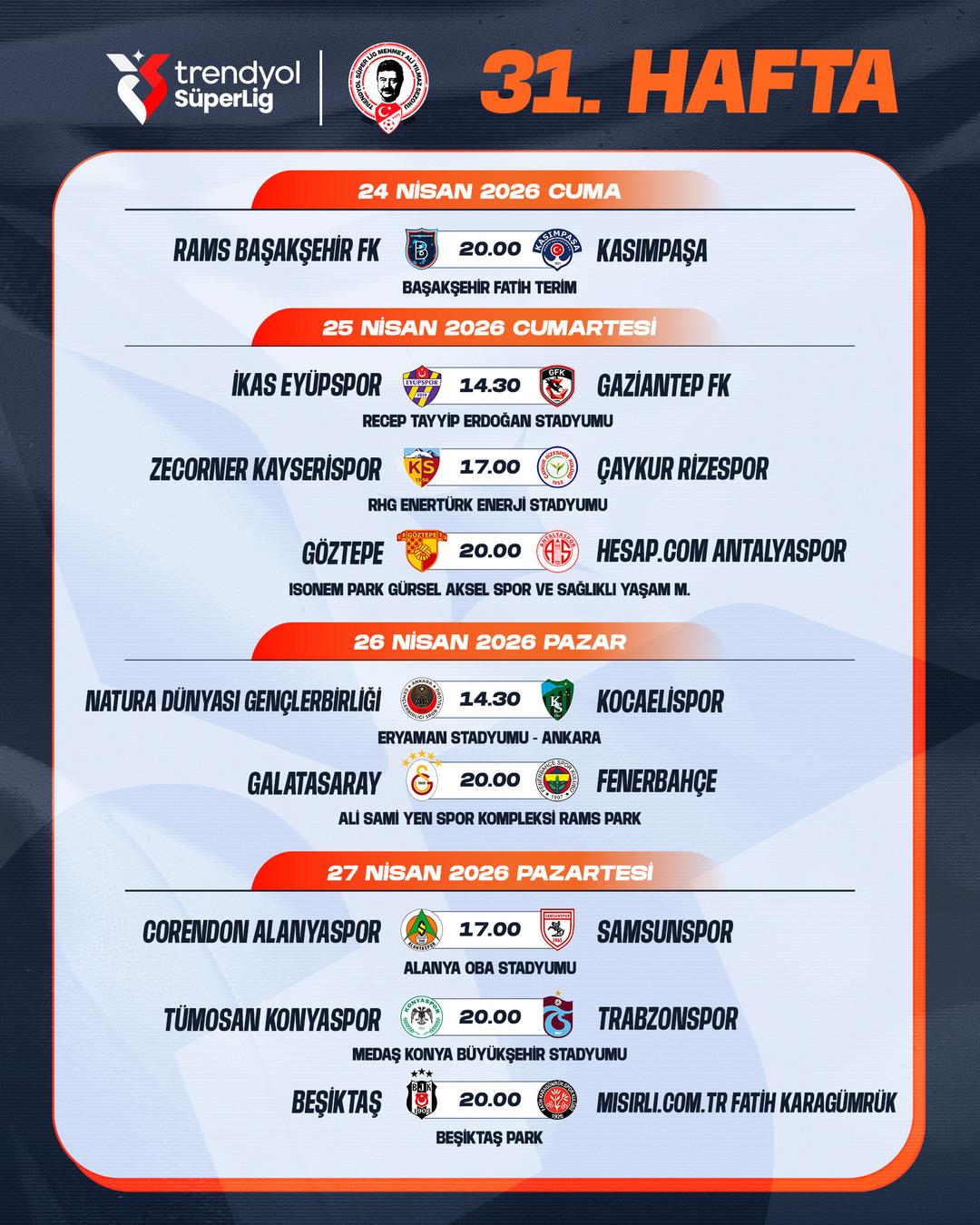 Galatasaray - Fenerbah&ccedil;e derbisinin tarihi a&ccedil;ıklandı! 3