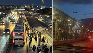 Metrob&uuml;s ayağının &uuml;st&uuml;nden ge&ccedil;ti: Gen&ccedil; adın hastaneye kaldırıldı