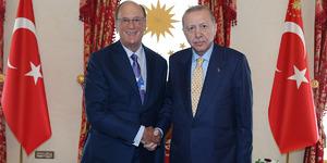 Cumhurbaşkanı Erdoğan, BlackRock Başkanı Laurence Fink ile bir araya geldi