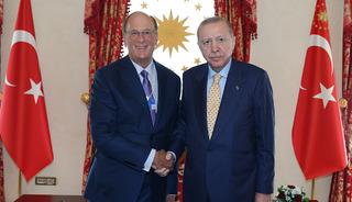 Cumhurbaşkanı Erdoğan, BlackRock Başkanı Laurence Fink ile bir araya geldi