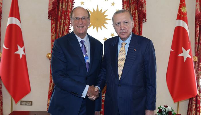 Cumhurbaşkanı Erdoğan, BlackRock Başkanı Laurence Fink ile bir araya geldi