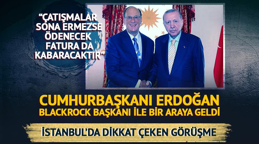 Cumhurbaşkanı Erdoğan, BlackRock Başkanı Laurence Fink ile bir araya geldi