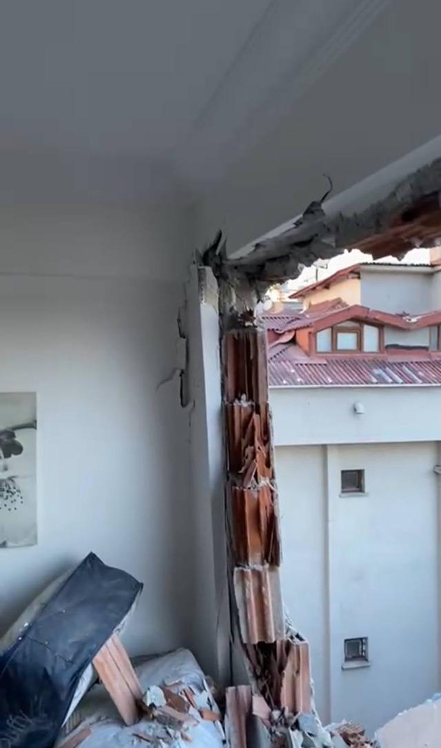 İstanbul Güngören’de yıkım sırasında hasar gören 6 katlı bina tahliye edildi 1