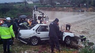 Milas’ta akarsuya düşen araçta bir kişi öldü