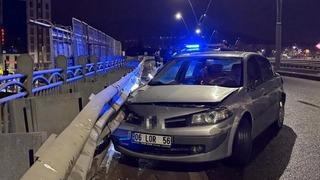 Alkollü sürücü bariyerlere girdi: 25 bin TL ceza yazıldı