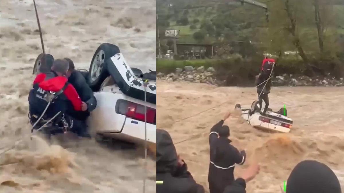 Muğla'da sel! Otomobil ters döndü: Acı haber geldi - Mynet Yaşam