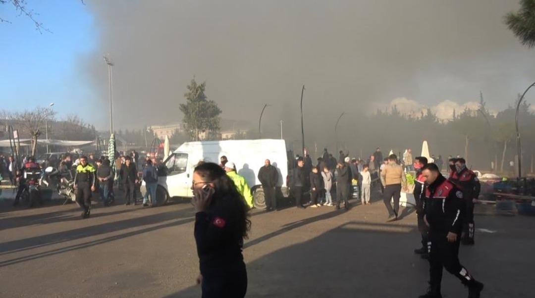 Kilis te STK ya ait prefabrik yapıda yangın 2