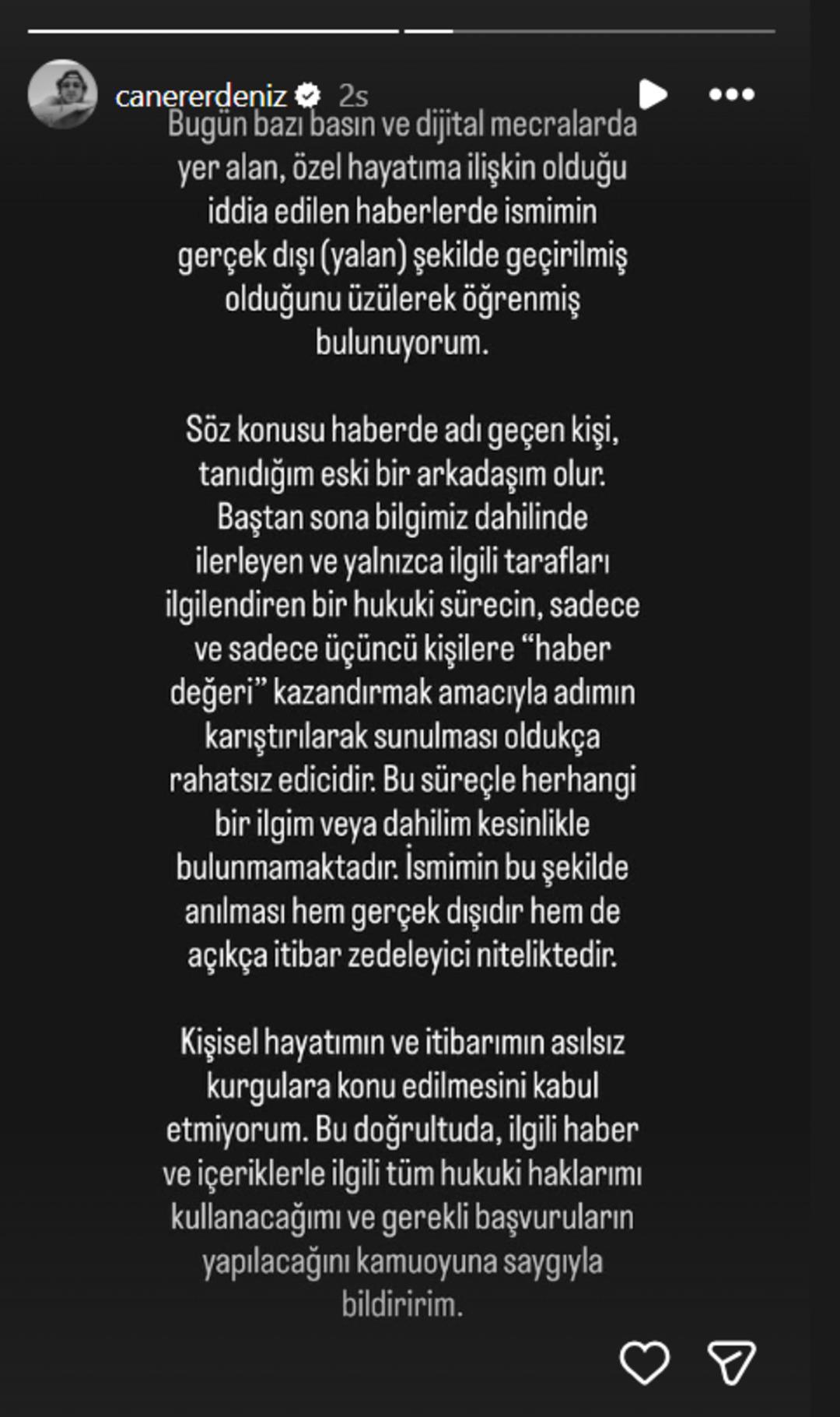 Caner Erdeniz den aldatma iddiasına açıklama geldi! "Eski bir arkadaşım" 2