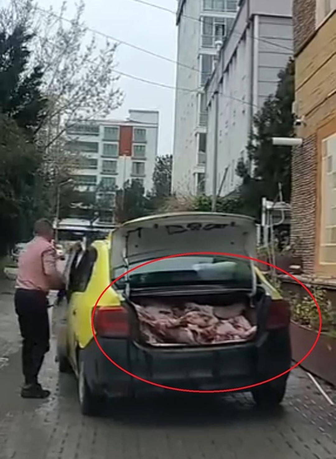 Samsun da skandal olay! Taksinin bagajında et sevkiyatı yaptılar 1