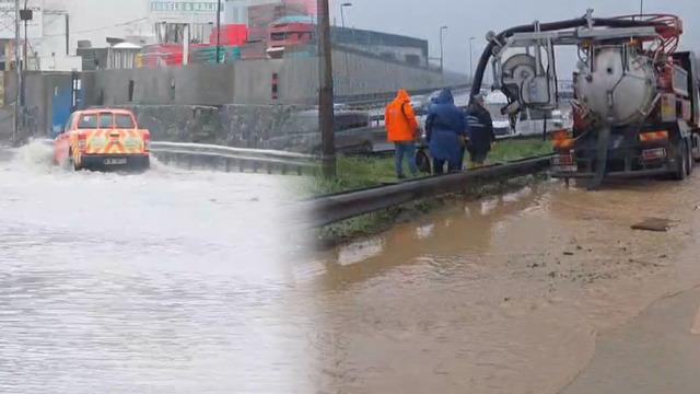 Çekmeköy'de dere yola taştı: Sarıyer'de yollar göle döndü! 