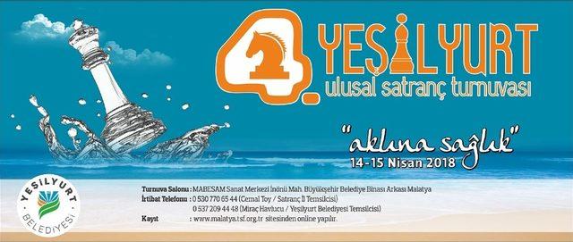 4. Yeşilyurt Ulusal Satranç Şenliği 14-15 Nisan’da yapılacak