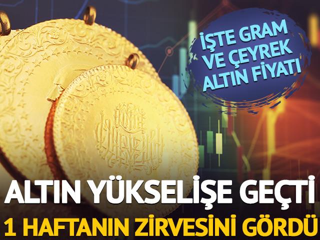 Altın y&uuml;kselişe ge&ccedil;ti: Fiyatlarda 1 haftanın zirvesi