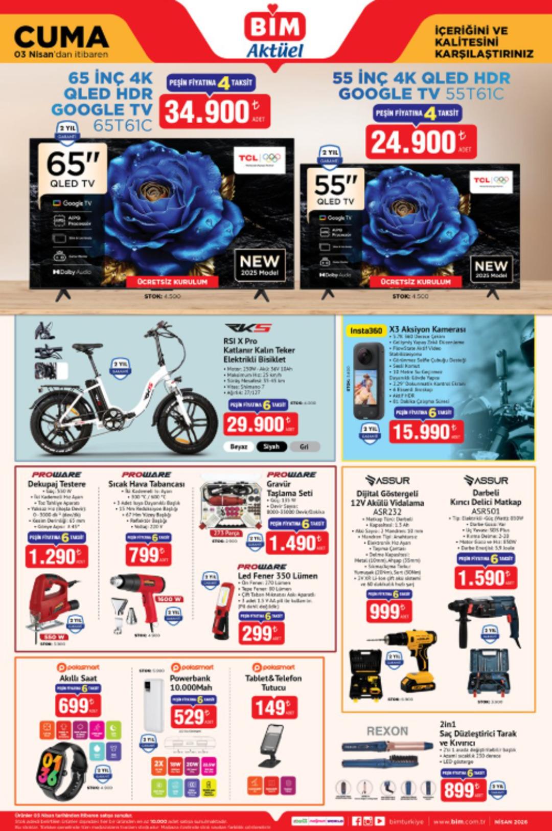 BİM e aksiyon kamerası geliyor! 3 Nisan 2026 BİM katalog yayınlandı! 2