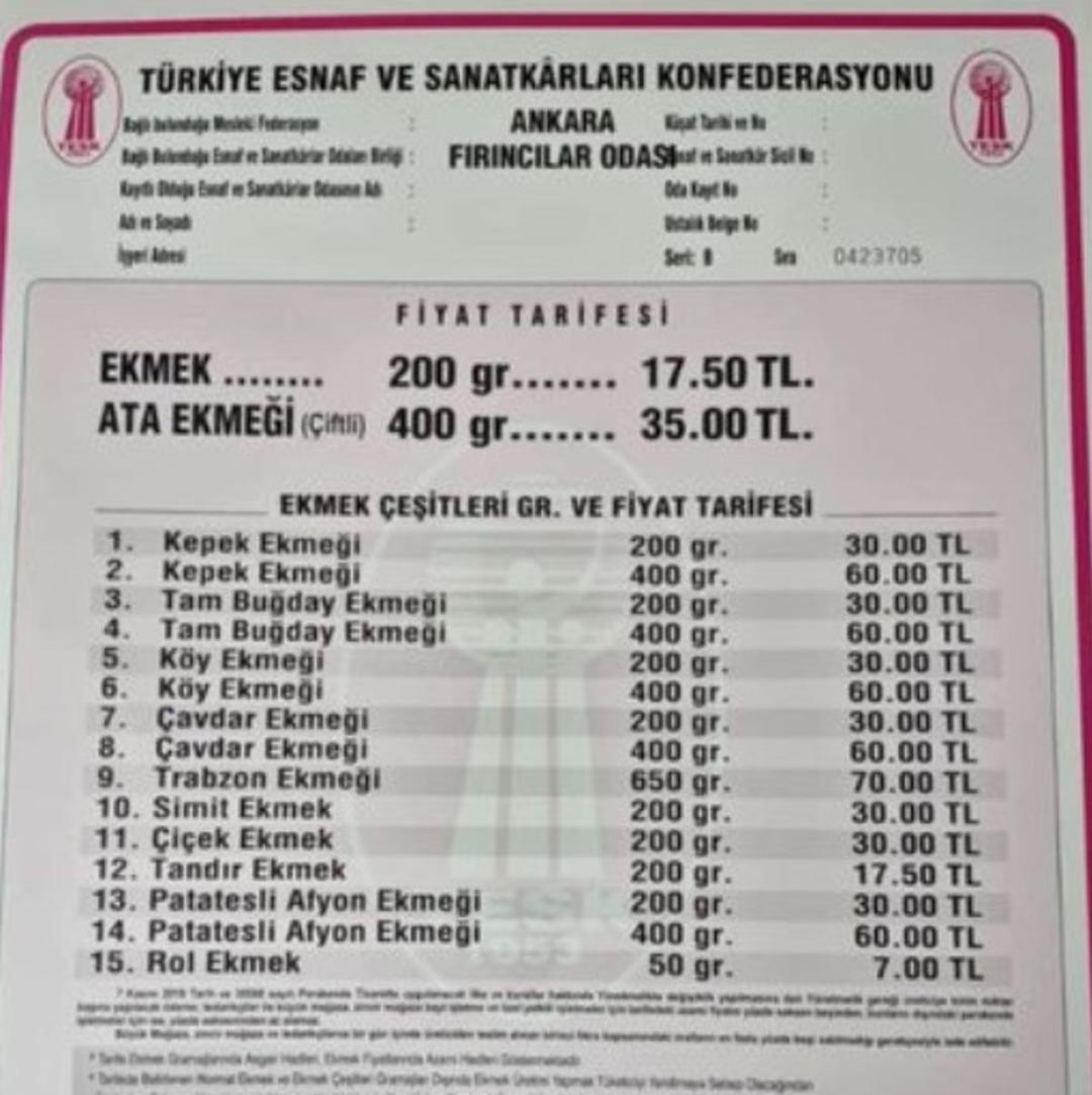 SON DAKİKA | Ekmeğe zam geldi! 200 gramı artık 17,5 TL ye satılacak 1