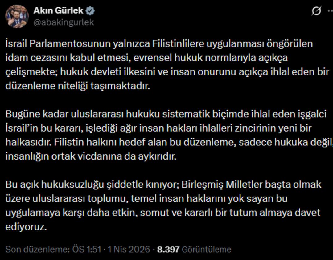 Bakan G&uuml;rlek ten İsrail e tepki: İnsan onurunu a&ccedil;ık&ccedil;a ihlal eden bir d&uuml;zenleme 1