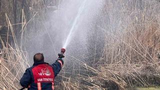 Van’da sazlık alanda yangın