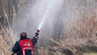 Van&rsquo;da sazlık alanda yangın