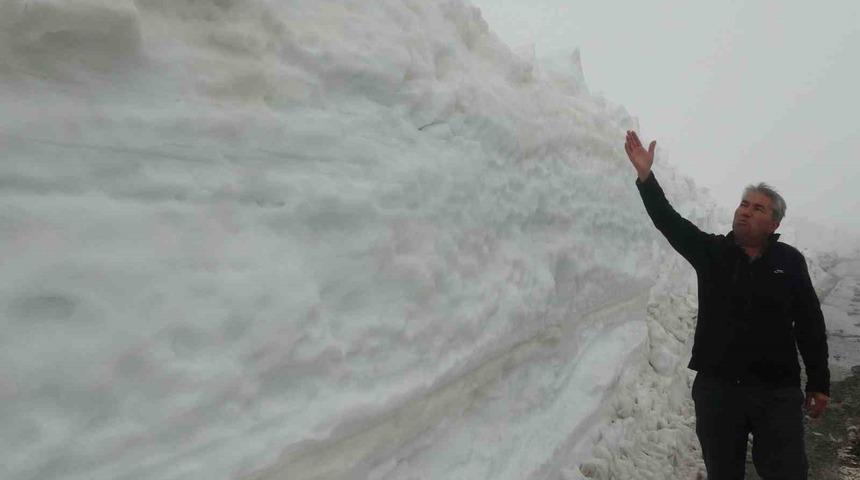 Burası ne Van ne Hakkari: Yaz şehri Mersin&rsquo;de kar 2 metreyi aştı
