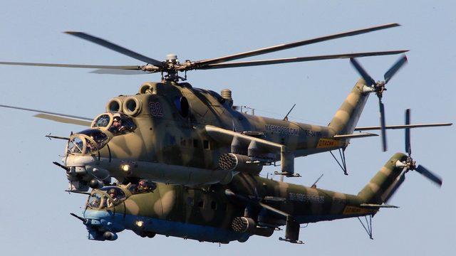 Rusya'nın Şarayat Hava Üssünü Mil Mi-24 Hind taaruz helikopterleri için kullandığı belirtiliyor.